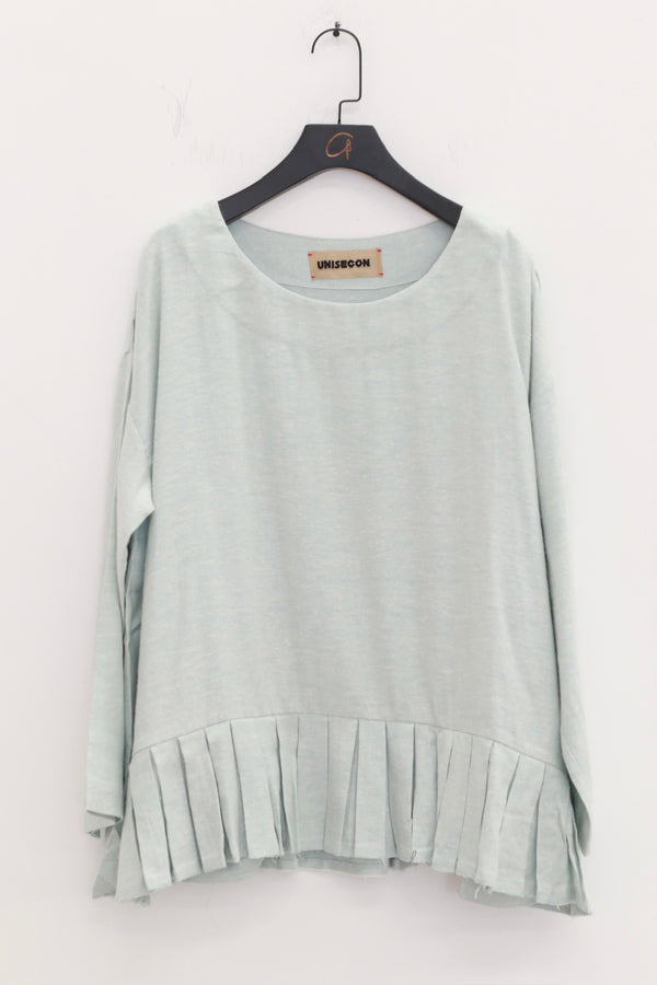 UNISECON 25 Autumn/Winter Asymmetrical Pleated Top USC-U12W16-blue
